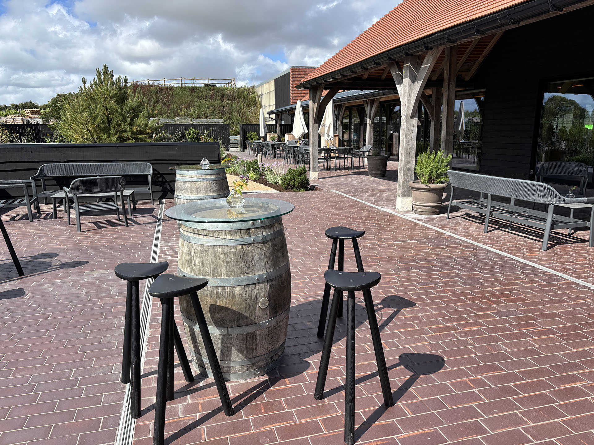 Commercial grade brown brindle tiles at Hambledon Vineyard